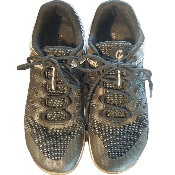 Merrell Womens Size 9 Black/White Athletic Trail Running Shoes With Treaded Sole - Picture 2 of 6